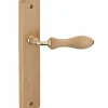 Ensemble de poignées pour porte intérieure Themis sans trou, carré 7mm, entr'axes 195mm, bois brut - THIRARD