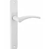 Ensemble de poignées pour porte intérieure Hebe sans trou, carré 7mm, entr'axes 195mm, laqué blanc - THIRARD