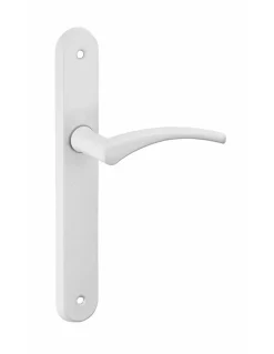 Ensemble de poignées pour porte intérieure Hebe sans trou, carré 7mm, entr'axes 195mm, laqué blanc - THIRARD