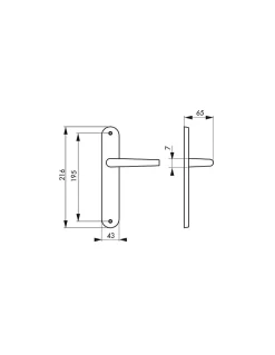 Ensemble de poignées pour porte intérieure Demeter sans trou, entr'axes 195mm, chromé - SP