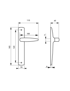 Ensemble de poignées pour porte intérieure Abbeville sans trou, carré 7mm, entr'axes 165mm, chromé - THIRARD