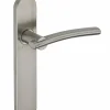 Ensemble de poignées pour porte intérieure Poseidon sans trou, carré 7mm, entr'axes 195mm, inox brossé - THIRARD