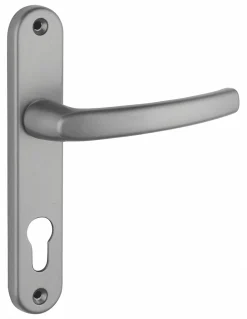 Ensemble de poignées pour porte d'entrée Sultane trou de cylindre, carré 7mm, entr'axes 165mm, inox F9 - THIRARD