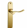 Ensemble de poignées pour porte intérieure Marianne sans trou, carré 7mm, entr'axes 195mm, laiton poli - THIRARD