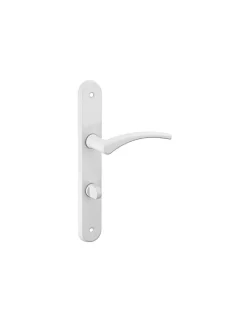Ensemble de poignées pour porte intérieure Hebe à condamnation, carré 7mm, entr'axes 165mm, laqué blanc - THIRARD