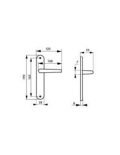 Ensemble de poignées pour porte intérieure Vesta sans trou, carré 7mm, entr'axes 165mm, noir - THIRARD