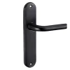 Ensemble de poignées pour porte intérieure Leto sans trou, carré 7mm, entr'axes 165mm, noir - THIRARD