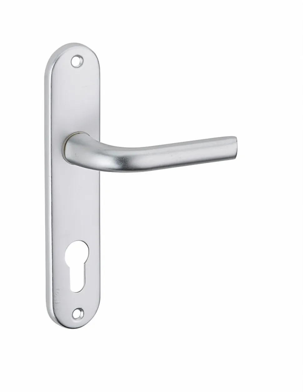 Ensemble de poignées pour porte d'entrée Leto trou de cylindre, carré 7mm, entr'axes 165mm, argent - SP