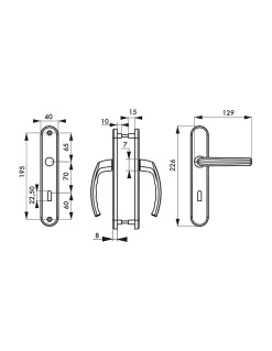 Ensemble de poignées pour porte de chambre Sultane trou de clé, carré 7mm, entr'axes 195mm, blanc - THIRARD
