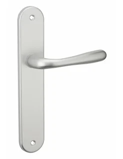 Ensemble de poignées pour porte intérieure Pelope sans trou, carré 7mm, entr'axes 195mm, argent - THIRARD
