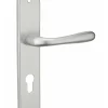 Ensemble de poignées pour porte d'entrée Pelope trou de cylindre, carré 7mm, entr'axes 195mm, argent - THIRARD