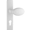 Ensemble de poignées pour porte d'entrée palière Sultane trou de cylindre, entr'axes 195mm, blanc - THIRARD