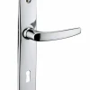 Ensemble de poignées pour porte intérieure Abbeville trou de clé, carré 7mm, entr'axes 165mm, chromé - THIRARD