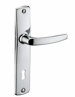 Ensemble de poignées pour porte intérieure Abbeville trou de clé, carré 7mm, entr'axes 165mm, chromé - THIRARD