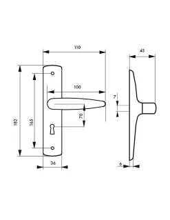Ensemble de poignées pour porte intérieure Abbeville trou de clé, carré 7mm, entr'axes 165mm, chromé - THIRARD