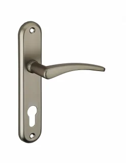 Ensemble de poignées pour porte d'entrée Vesta trou de cylindre, carré 7mm, entr'axes 165mm, noir - THIRARD