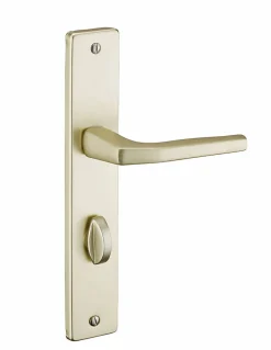 Ensemble de poignées pour porte intérieure Picardie à condamnation, carré 8mm, entr'axes 195mm, couleur champagne - THIRARD