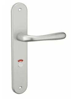 Ensemble de poignées pour salle de bain/toilette Pelope à condamnation, carré 7mm, entr'axes 195mm, argent - THIRARD