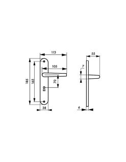 Ensemble de poignées pour porte intérieure Leto trou de clé, carré 7mm, entr'axes 165mm, noir - THIRARD