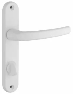 Ensemble de poignées pour salle de bain/toilette Sultane à condamnation, carré 7mm, entr'axes 165mm, blanc - THIRARD