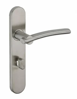 Ensemble de poignées pour salle de bain/bain Poseidon à condamnation, carré 7mm, entr'axes 195mm, inox brossé - THIRARD