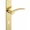 Ensemble de poignées pour porte de chambre Dionysos trou de clé, carré 7mm, entr'axes 195mm, laitonné - THIRARD