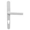 Ensemble poignée d'extérieur sur plaque rond blanc L.125 x 24mm entraxe 195mm Primel GoodHome