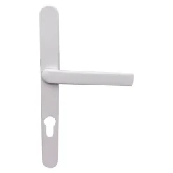 Ensemble poignée d'extérieur sur plaque rond blanc L.125 x 24mm entraxe 195mm Primel GoodHome