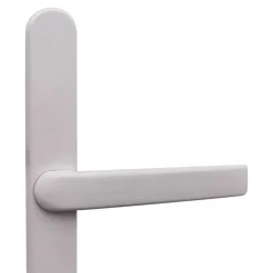 Ensemble poignée d'extérieur sur plaque rond blanc L.125 x 24mm entraxe 195mm Primel GoodHome