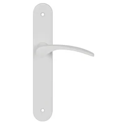 Ensemble poignée sur plaque rond GoodHome Beare mat blanc L.110.5mm x l.40mm entraxe 195mm