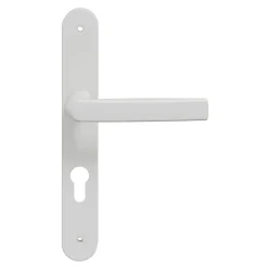 Ensemble poignée sur plaque Incurvé GoodHome Primel mat blanc L.126mm x l.33mm entraxe 195mm