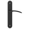 Ensemble poignée sur plaque rond GoodHome Beare effet nickel mat noir L.110.5mm x l.40mm entraxe 195mm