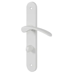 Ensemble poignée sur plaque rond à condamnation GoodHome Beare mat blanc L.110.5mm x l.40mm entraxe 195mm