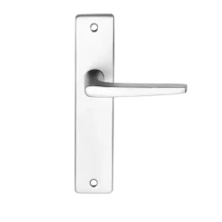 Ensemble poignée sur plaque rectangulaire Colan effet argenté satin gris L.106mm x l.39.8mm entraxe 165mm