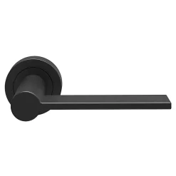 Ensemble poignée sur rosace Droit à visser GoodHome Dotz mat noir Ø52mm