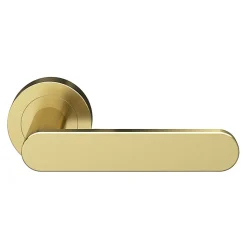 Ensemble poignée sur rosace rond à visser GoodHome Minzh effet laiton satin or Ø50mm