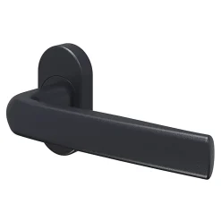 Ensemble poignée sur rosace Sel scroll à visser GoodHome Primel mat gris anthracite