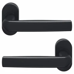 Ensemble poignée sur rosace Sel scroll à visser GoodHome Primel mat gris anthracite