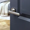 Ensemble poignée sur rosace rond à visser GoodHome Garlan effet nickel satin gris Ø50mm