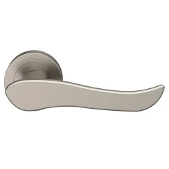 Ensemble poignée sur rosace rond à visser GoodHome Armel effet nickel satin gris Ø50mm