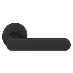 Ensemble poignée sur rosace rond à visser GoodHome Minzh mat noir Ø50mm