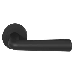 Ensemble poignée sur rosace rond à visser GoodHome Dizel mat noir Ø50mm