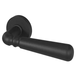 Ensemble poignée sur rosace rond à visser GoodHome Kilhog mat noir Ø50mm