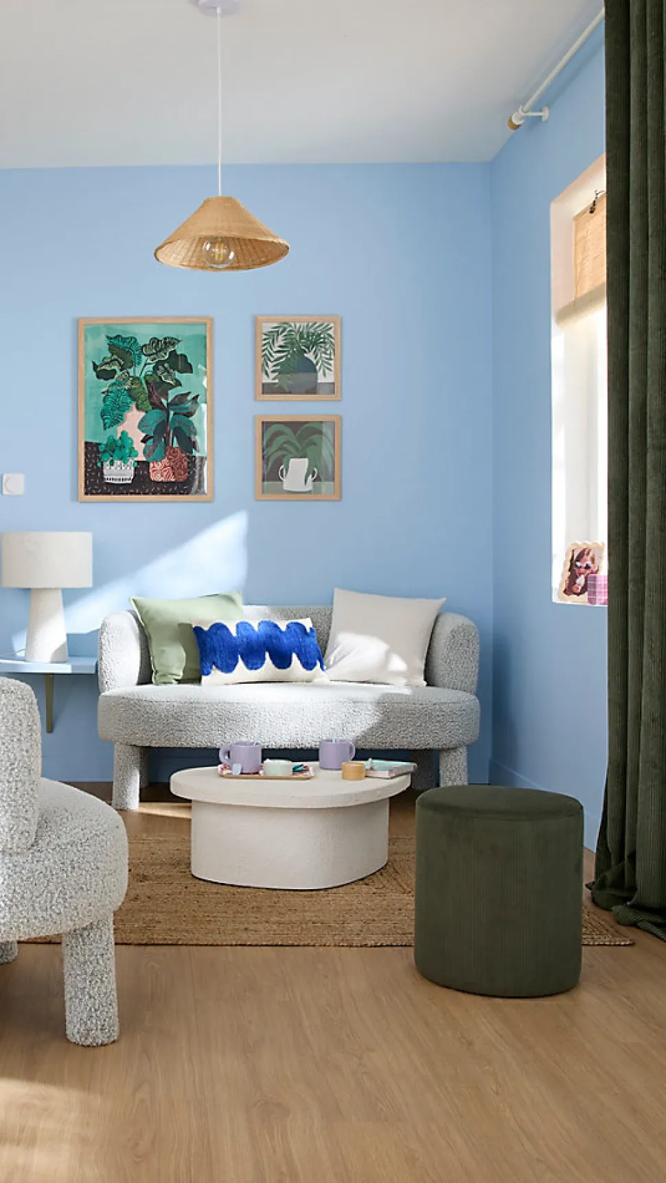 Ensemble poignée sur rosace rond à visser GoodHome Minzh effet nickel satin gris Ø50mm
