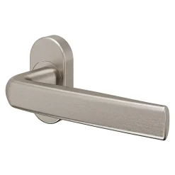 Ensemble poignée sur rosace Incurvé à visser GoodHome Primel effet nickel satin gris chromé