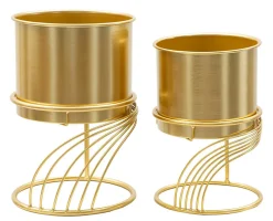 Ensemble Supports Vase Spirale 2 pièces Diamètre 23 x 35 20 x 30 cm