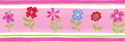 ESTAhome frise papier peint fleurs rose - 500 x 17.6 cm - 177303