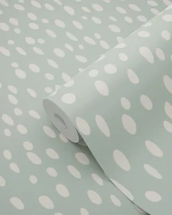 ESTAhome papier peint à motif de petits points vert menthe et blanc - 53 cm x 10.05 m - 139256