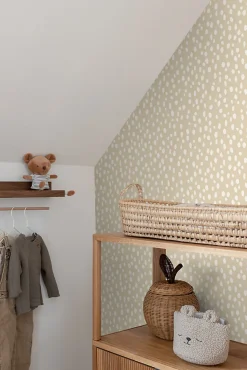 ESTAhome papier peint à motif de petits points beige - 53 cm x 10.05 m - 139554