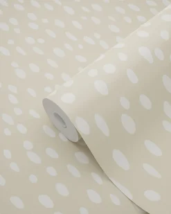ESTAhome papier peint à motif de petits points beige - 53 cm x 10.05 m - 139554